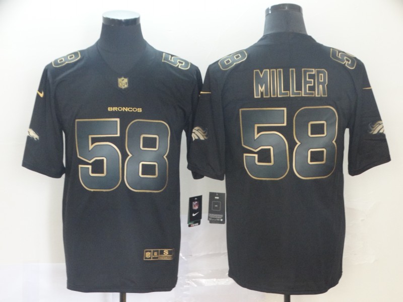 Personalized Broncos 58 Von Miller Black Gold Untouchable Limited Jersey