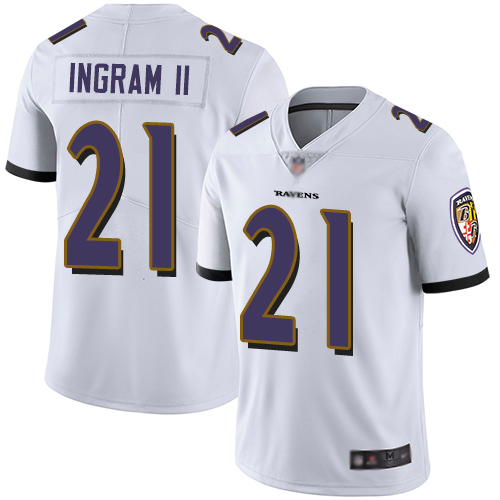 Personalized Ravens #21 Mark Ingram II White Men’s Stitched Football Untouchable Limited Jersey