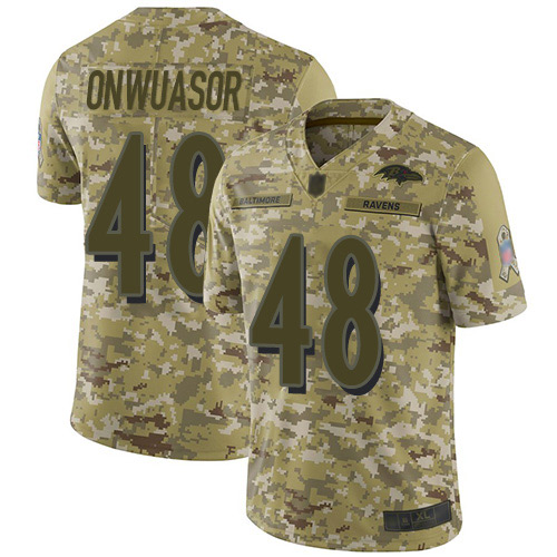Personalized Ravens #48 Patrick Onwuasor Camo Men’s Stitched Football Limited 2018 Salute To Service Jersey