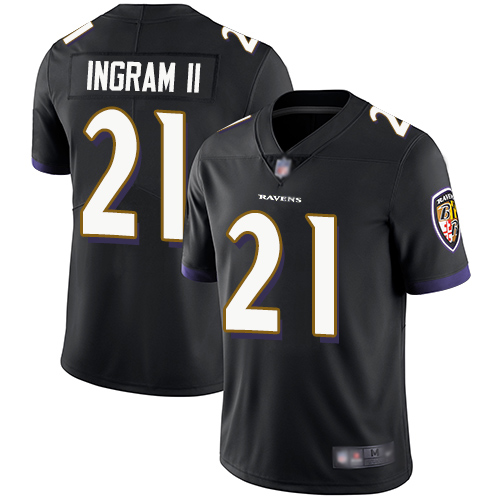 Personalized Ravens #21 Mark Ingram II Black Alternate Men’s Stitched Football Untouchable Limited Jersey