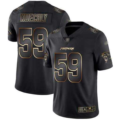 Personalized Panthers #59 Luke Kuechly Black Gold Men’s Stitched Football Untouchable Limited Jersey