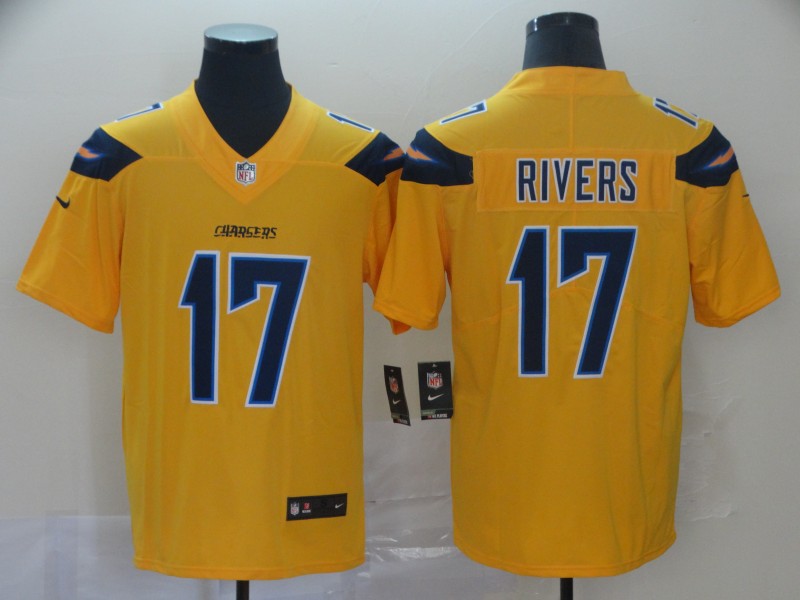 Personalized Chargers 17 Philip Rivers Gold Inverted Legend Limited Jersey