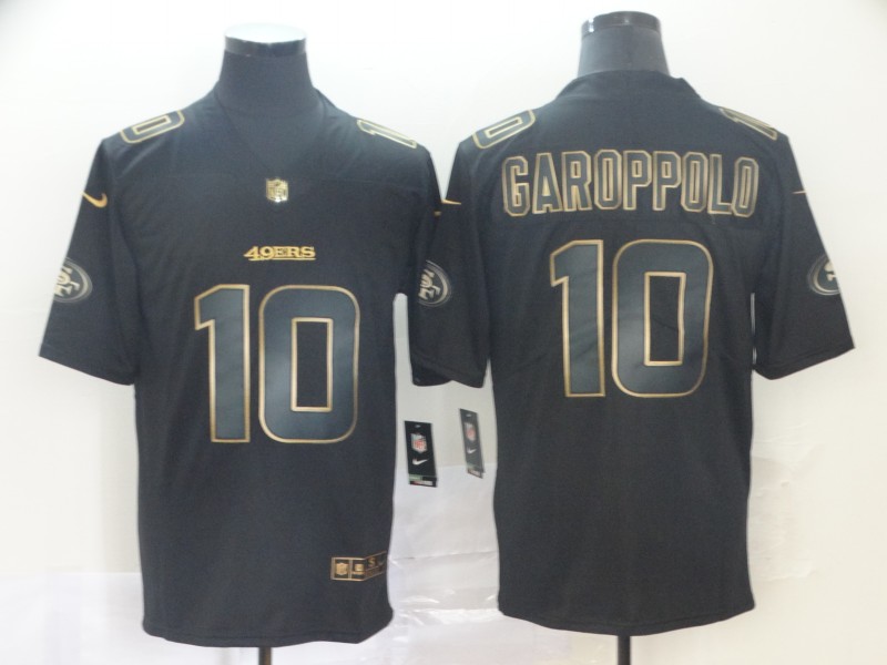Personalized 49ers 10 Jimmy Garoppolo Black Gold Untouchable Limited Jersey