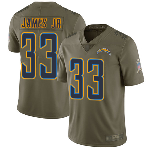 Personalized Chargers #33 Derwin James Jr Olive Men’s Stitched Football Limited 2017 Salute To Service Jersey
