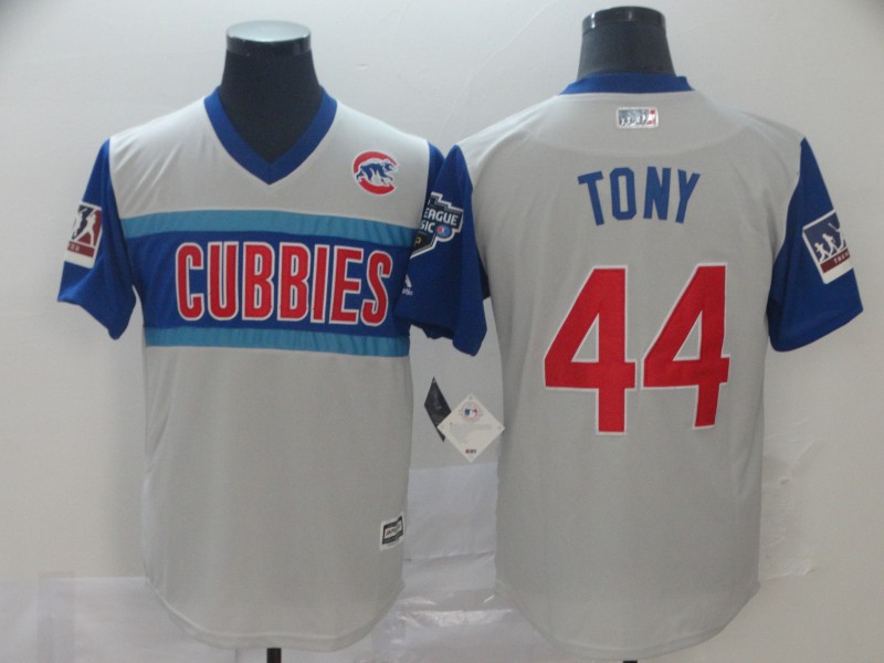 Personalized Cubs 44 Anthony Rizzo Tony Gray 2019 MLB Little League Classic Player Jersey