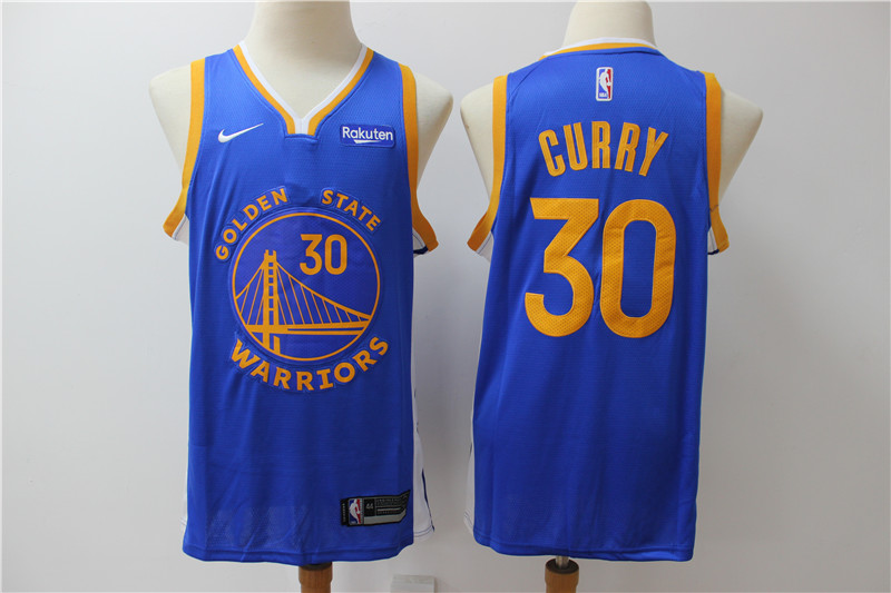 Personalized Warriors 30 Stephen Curry Blue Swingman Jersey
