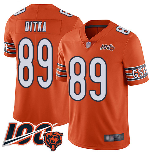 Personalized Bears #89 Mike Ditka Orange Men’s Stitched Football Limited Rush 100th Season Jersey