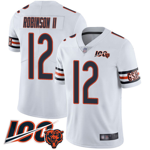 Personalized Bears #12 Allen Robinson II White Men’s Stitched Football 100th Season Limited Jersey