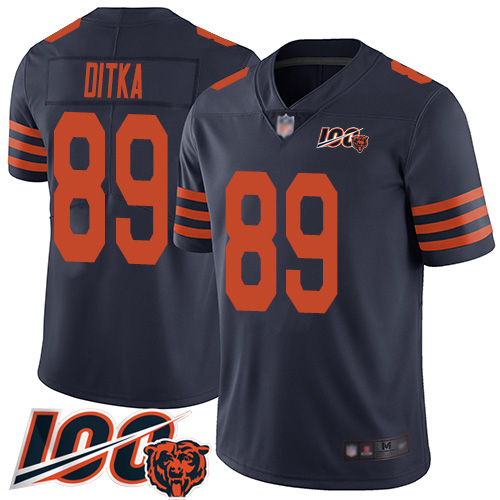 Personalized Bears #89 Mike Ditka Navy Blue Alternate Men’s Stitched Football 100th Season Limited Jersey