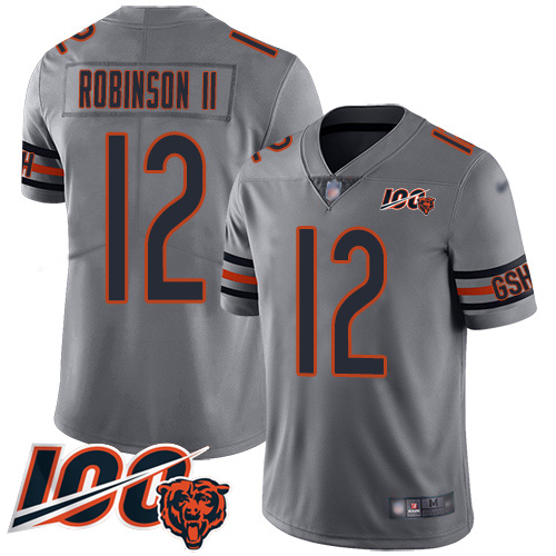 Personalized Bears #12 Allen Robinson II Silver Men’s Stitched Football Limited Inverted Legend 100th Season Jersey