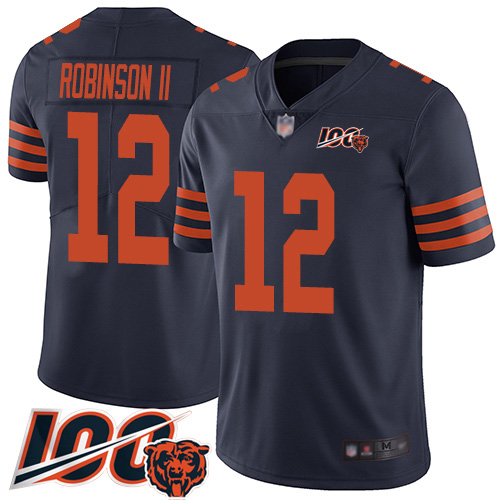 Personalized Bears #12 Allen Robinson II Navy Blue Alternate Men’s Stitched Football 100th Season Limited Jersey
