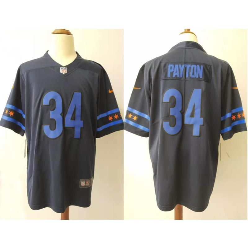 Personalized Bears 34 Walter Payton Black All Star Untouchable Limited Jersey