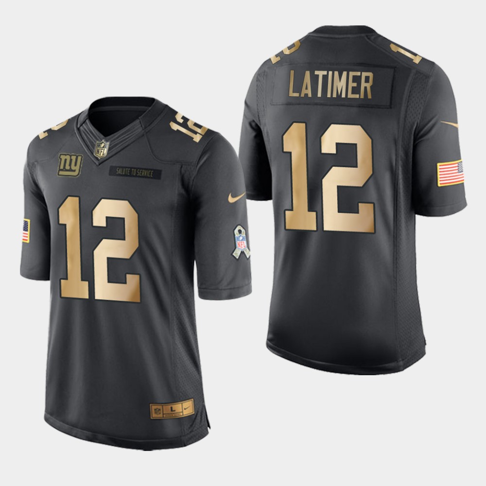 Personalized Giants 12 Cody Latimer Anthracite Gold Salute To Service Limited Jersey