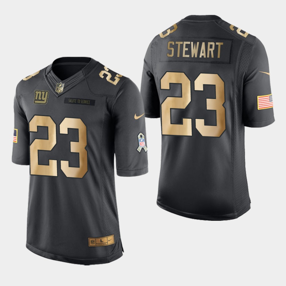 Personalized Giants 23 Jonathan Stewart Anthracite Gold Salute To Service Limited Jersey