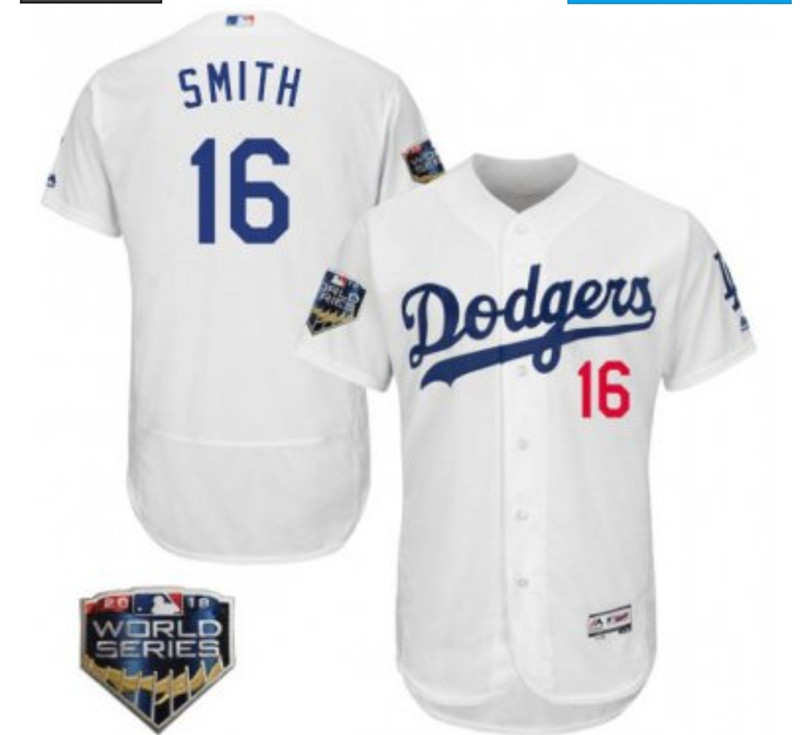 Personalized Dodgers #16 Will Smith White Flexbase Jersey