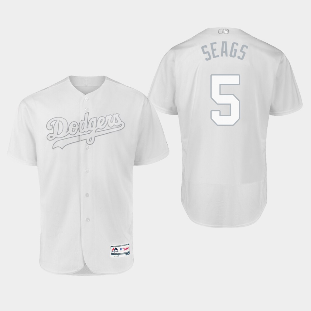 Personalized Men’s Los Angeles Dodgers Corey Seager #5 White 2019 Players’ Weekend Seags Jersey