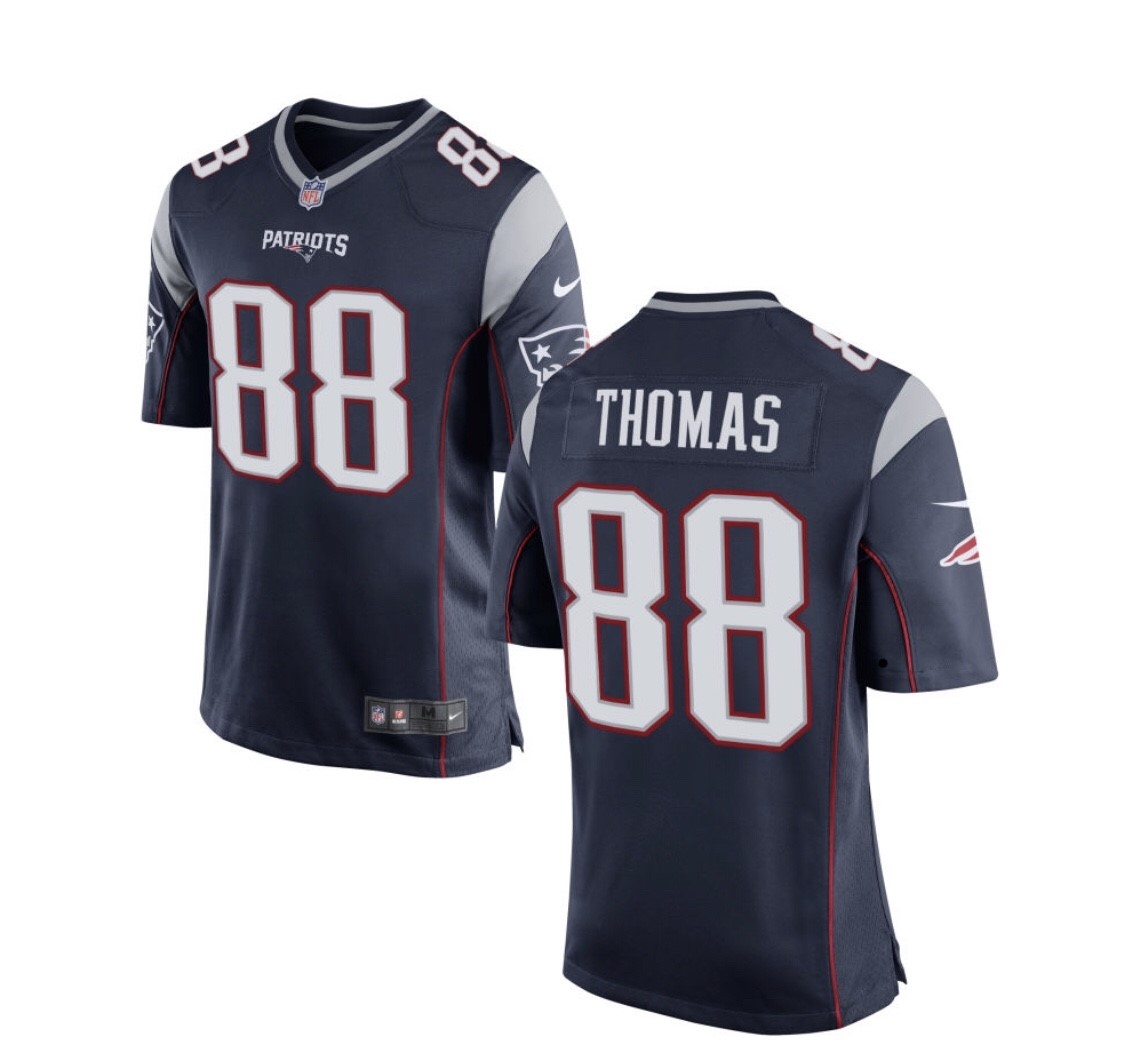 Personalized Men’s New England Patriots #88 Demaryius Thomas Limited Blue Jersey