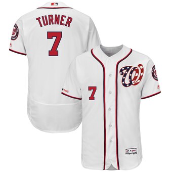 Personalized Men’s Washington Nationals #7 Trea Turner White Flex Base Jersey