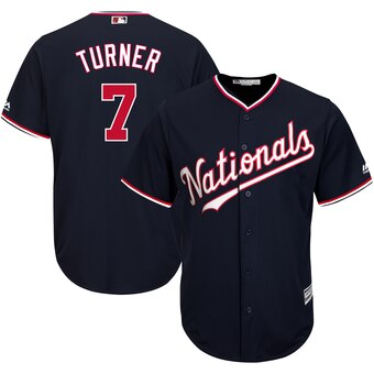 Personalized Men’s Washington Nationals #7 Trea Turner Navy Alternate Official Cool Base Jersey