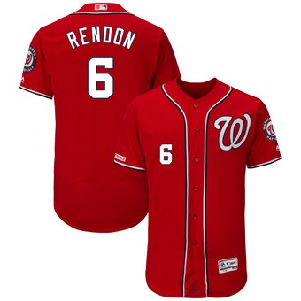 Personalized Men’s Washington Nationals #6 Anthony Rendon Scarlet Flex Base Collection Player Jersey