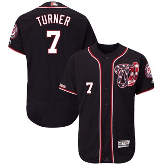 Personalized Men’s Washington Nationals #7 Trea Turner Majestic Navy Alternate Flex Base Player Jersey