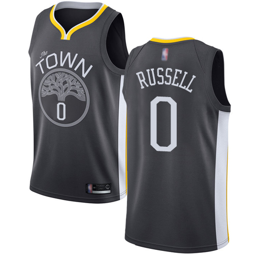 Personalized Warriors #0 D’Angelo Russell Black Basketball Swingman Statement Edition Jersey