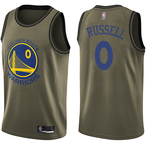 Personalized Warriors #0 D’Angelo Russell Green Basketball Swingman Salute to Service Jersey