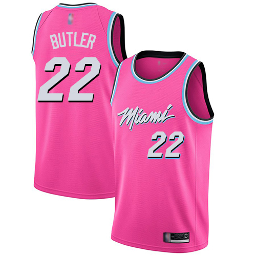 Personalized Heat #22 Jimmy Butler Pink Basketball Swingman Earned Edition Jersey