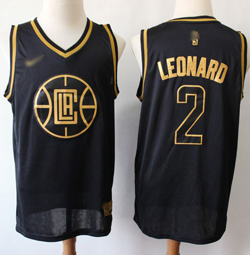Personalized Clippers #2 Kawhi Leonard Black Gold Basketball Swingman Limited Edition Jersey