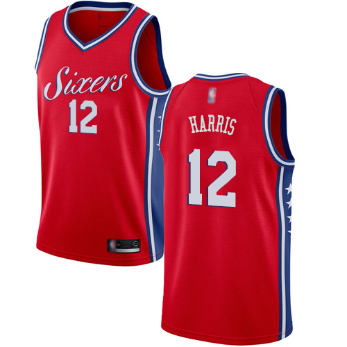 Personalized 76ers #12 Tobias Harris Red Basketball Swingman Statement Edition Jersey