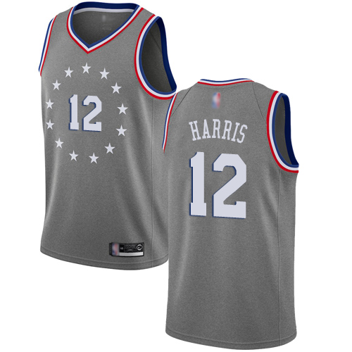 Personalized 76ers #12 Tobias Harris Gray Basketball Swingman City Edition 2018 19 Jersey