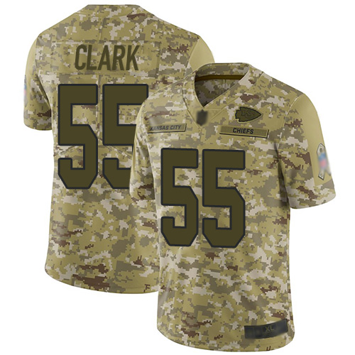 Personalized Chiefs #55 Frank Clark Camo Youth Stitched Football Limited 2018 Salute to Service Jersey