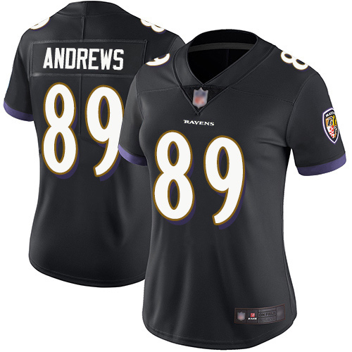 Personalized Ravens #89 Mark Andrews Black Alternate Women’s Stitched Football Untouchable Limited Jersey