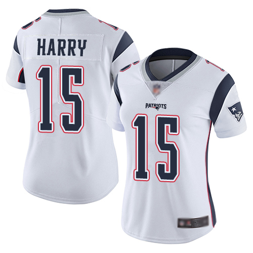 Personalized Patriots #15 N’Keal Harry White Women’s Stitched Football Untouchable Limited Jersey
