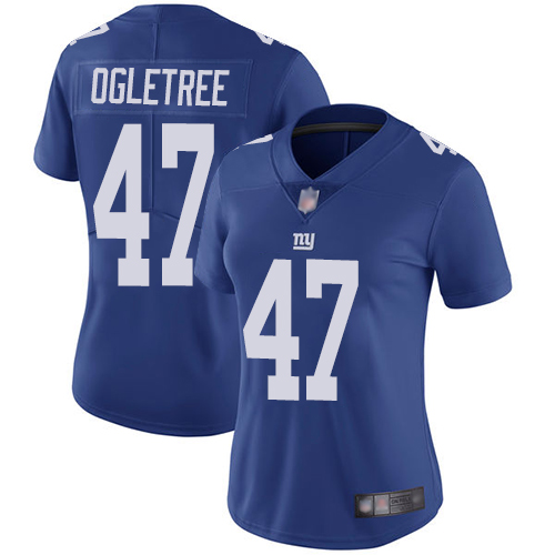 Personalized Giants #47 Alec Ogletree Royal Blue Team Color Women’s Stitched Football Untouchable Limited Jersey