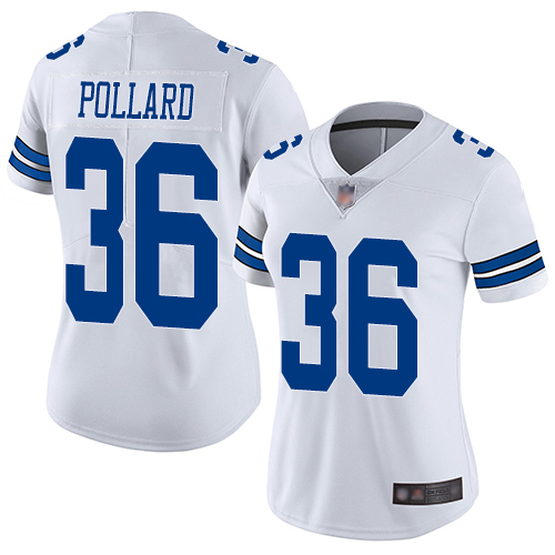 Personalized Cowboys #36 Tony Pollard White Women’s Stitched Football Untouchable Limited Jersey