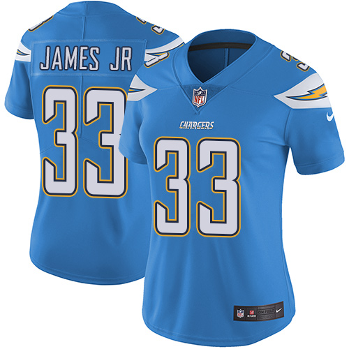 Personalized Chargers #33 Derwin James Jr Electric Blue Alternate Women’s Stitched Football Untouchable Limited Jersey