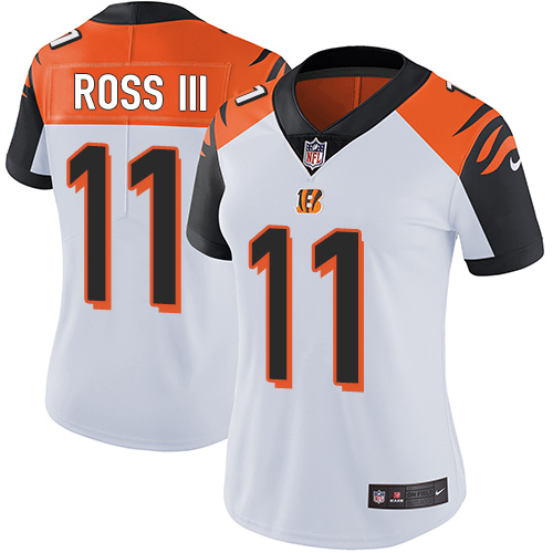 Personalized Bengals #11 John Ross III White Women’s Stitched Football Untouchable Limited Jersey