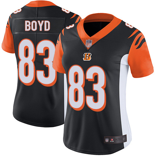 Personalized Bengals #83 Tyler Boyd Black Team Color Women’s Stitched Football Untouchable Limited Jersey