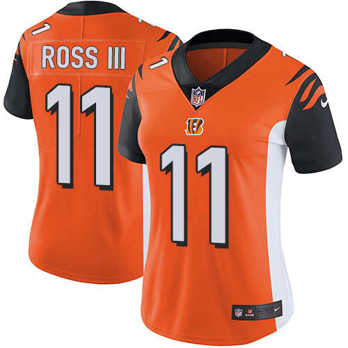Personalized Bengals #11 John Ross III Orange Alternate Women’s Stitched Football Untouchable Limited Jersey