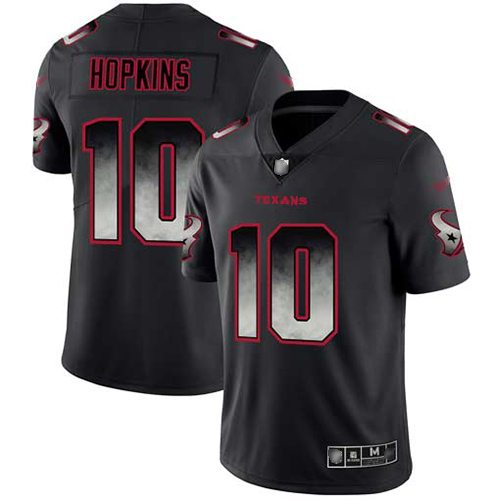Personalized Texans #10 DeAndre Hopkins Black Men’s Stitched Football Untouchable Limited Smoke Fashion Jersey