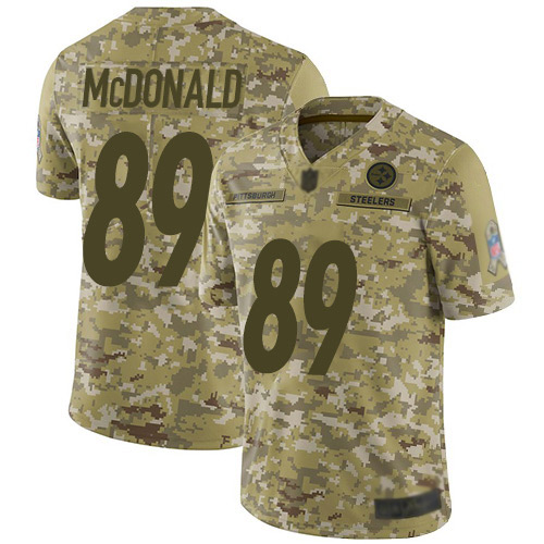 Personalized Steelers #89 Vance McDonald Camo Men’s Stitched Football Limited 2018 Salute To Service Jersey