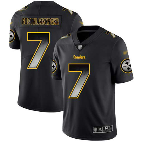 Personalized Steelers #7 Ben Roethlisberger Black Men’s Stitched Football Untouchable Limited Smoke Fashion Jersey