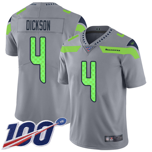 Personalized Seahawks #4 Michael Dickson Gray Men’s Stitched Football Limited Inverted Legend 100th Season Jersey
