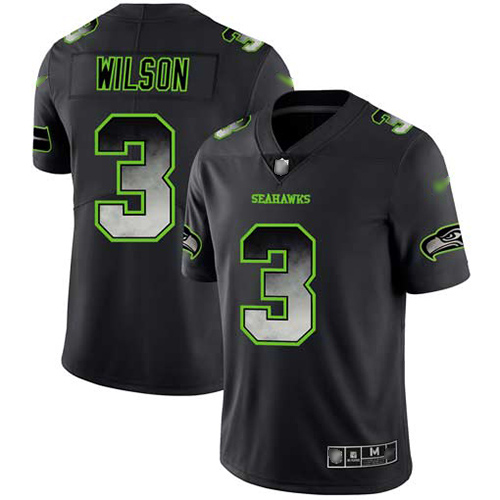 Personalized Seahawks #3 Russell Wilson Black Men’s Stitched Football Untouchable Limited Smoke Fashion Jersey