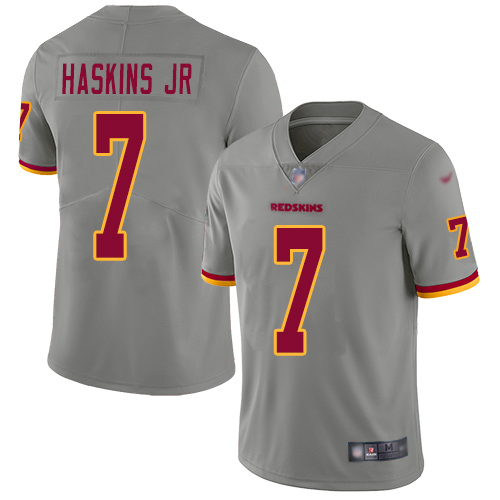 Personalized Redskins #7 Dwayne Haskins Jr Gray Men’s Stitched Football Limited Inverted Legend Jersey