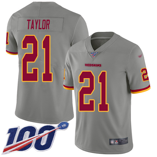 Personalized Redskins #21 Sean Taylor Gray Men’s Stitched Football Limited Inverted Legend 100th Season Jersey