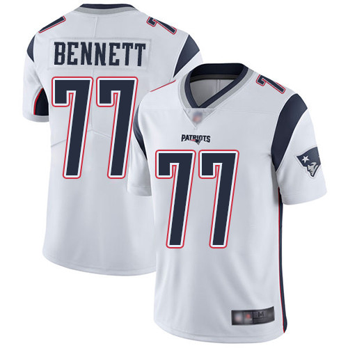 Personalized Patriots #77 Michael Bennett White Men’s Stitched Football Untouchable Limited Jersey