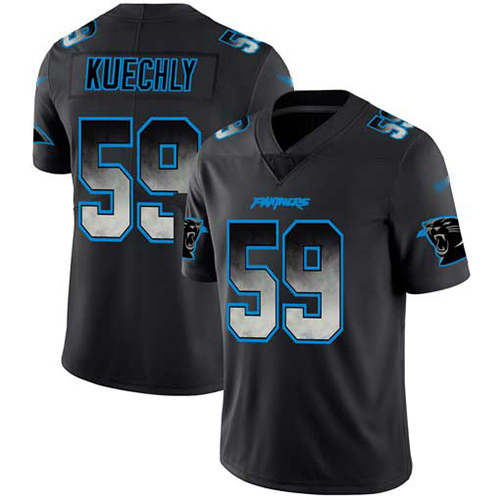 Personalized Panthers #59 Luke Kuechly Black Men’s Stitched Football Untouchable Limited Smoke Fashion Jersey