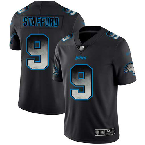 Personalized Lions #9 Matthew Stafford Black Men’s Stitched Football Untouchable Limited Smoke Fashion Jersey